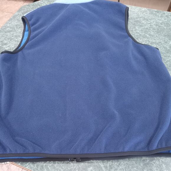 Mens XXL Western Aztec Trim Southwestern Blue Vest Fleece Full Zip Pockets Cozy - Picture 6 of 13